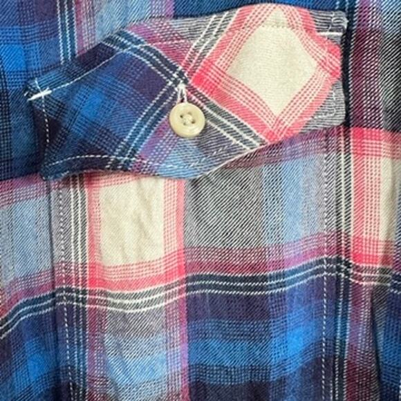 GAP Pendleton Plaid Shirt Button Front Long Sleeve Women's SMALL Blue Pink - Picture 5 of 10